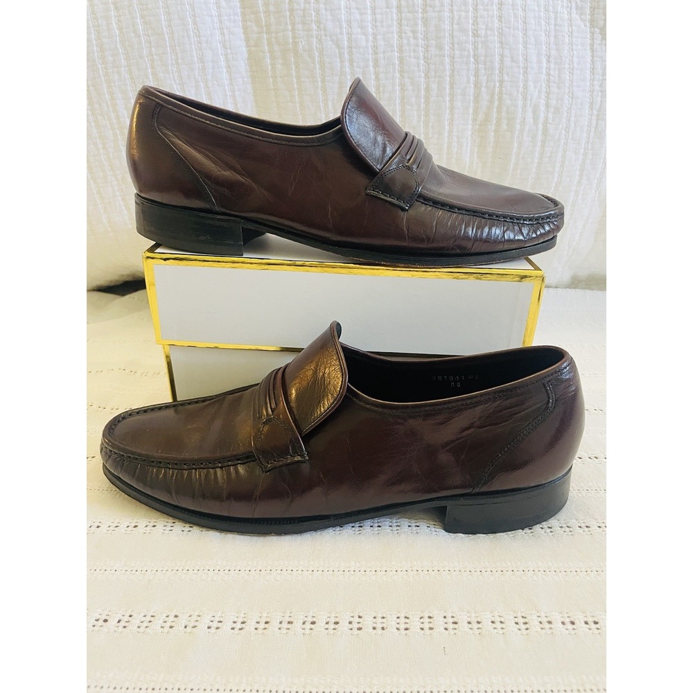 Florsheim Men's Burgundy Leather Penny Loafers Size 10.5 D 17089-18